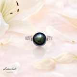 Lunachat 18K Gold 10-11mm 大溪地孔雀綠珍珠戒指*