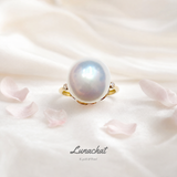 Lunachat 18K Gold 12mm 南洋白珍珠戒指