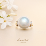 Lunachat 18K Gold 12mm 南洋白珍珠戒指