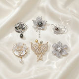 Lunachat Sterling Silver and Crystal Pearl Brooch Milano 12