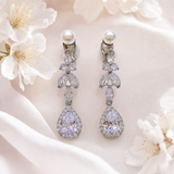 Pivoine Milano Sterling Silver and Crystal Bridal Earclips 172