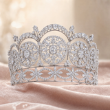 Pivoine Bridal Tiara Milano Sterling Silver and Crystal Handmade Crown 15