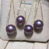 Lunachat 日本18K金精品奢華款大單顆12mm夢幻紫色珍珠頸鍊* - Chatnoiremeow