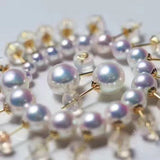 18K金頂級櫻花粉日本Akoya7-8mm珍珠耳環 Akoya Pearl Earrings - Chatnoiremeow