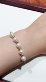 K金小金球五顆白透粉8mm淡水珍珠手鍊 Pearl Bracelet - Chatnoiremeow