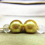 18K GOLD 8-9mm 南洋金海水珍珠耳環 South Sea Pearl Earrings- Chatnoiremeow