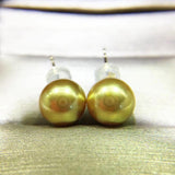 18K GOLD 8-9mm 南洋金海水珍珠耳環 South Sea Pearl Earrings- Chatnoiremeow