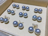 18K GOLD 7-9mm 真多麻海水珍珠耳環 Akoya Pearl Earrings- Chatnoiremeow