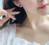 Lunachat 18K GOLD 8mm 夢幻紫海水珍珠耳環