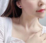 Lunachat 18K GOLD 8mm 夢幻紫海水珍珠耳環