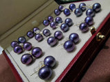 Lunachat 18K GOLD 8mm 夢幻紫海水珍珠耳環
