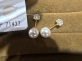 Lunachat 18K GOLD 8-8.5mm 最高級天女級日本Akoya珍珠耳環*