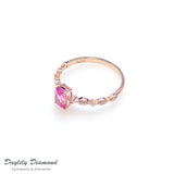 Daylily Diamond 18K玫瑰金72份vivid pink粉紅藍寶石戒指*