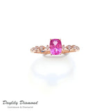 Daylily Diamond 18K玫瑰金72份vivid pink粉紅藍寶石戒指*