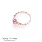 Daylily Diamond 18K玫瑰金63份梨珍粉紅尖晶石戒指