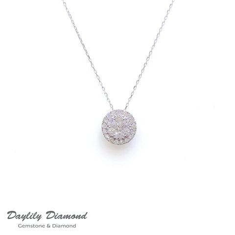 Daylily Diamond 18K GOLD 41 份鑽石厚金圓形顯大款頸鍊*