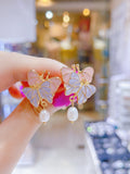 Lunachat 日本925純銀淡水珍珠蝴蝶夾耳環Earclips