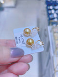 Lunachat 18K GOLD 9-10mm 南洋金珍珠夾耳環Earclips