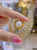 Lunachat Sterling Silver and Crystal Pearl Brooch Milano 9