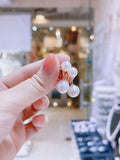 Lunachat 日本925純銀玫瑰金色10-11mm 淡水珍珠夾耳環Earclips