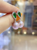 Lunachat 925純銀水晶10-11 mm 迷人紫海水珍珠耳環