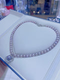 Lunachat 日本925 純銀珍珠8-9mm/10-11mm 迷人紫珍珠頸鍊