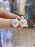 Lunachat 日本925純銀粉光13-14mm南洋白海水珍珠耳環