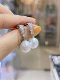 Lunachat 日本工藝925純銀11-12mm 澳白珍珠水滴形耳環
