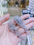 Pivoine Milano Sterling Silver and Crystal Bridal Earclips 36