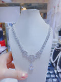 Pivoine Milano Sterling Silver and Crystal Bridal Necklace 16