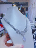 Pivoine Milano Sterling Silver and Crystal Bridal Necklace 16