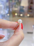 Lunachat 日本14K金精品8.5mm強光日本白透粉花珠級AKOYA海水珍珠戒指*
