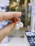 Lunachat 日本925純銀11-12mm日本淡水珍珠水滴耳環