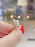 Lunachat 日本18K金精品5-8mm精品糖果色系AKOYA真多麻Queen海水珍珠戒指*