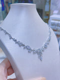 Pivoine Milano Sterling Silver and Crystal Bridal Necklace 35