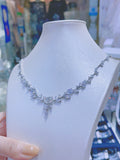 Pivoine Milano Sterling Silver and Crystal Bridal Necklace 35