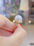 Lunachat 18K Gold 12mm 南洋白珍珠戒指