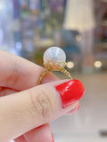 Lunachat 18K Gold 12mm 南洋白珍珠戒指