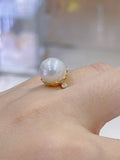 Lunachat 18K Gold 12mm 南洋白珍珠戒指