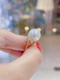 Lunachat 18K Gold 12mm 南洋白珍珠戒指