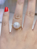 Lunachat 18K Gold 12mm 南洋白珍珠戒指