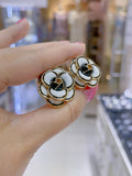 Lunachat 日本925純銀白山茶花夾耳環Earclips