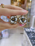 Lunachat 日本925純銀白山茶花夾耳環Earclips