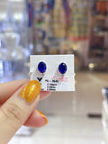 Daylily 日本18K金4卡藍寶石伴鑽石耳環
