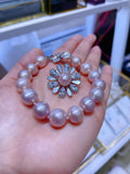 Lunachat 925純銀11-12mm日本粉紫珍珠手鍊