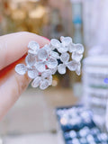 Lunachat 日本925純銀銀色花球耳環Earclips