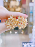 Lunachat 日本925純銀金色花球耳環Earclips