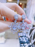 Pivoine Milano Sterling Silver and Crystal Bridal Earclips 149