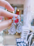 Pivoine Milano Sterling Silver and Crystal Bridal Earrings 49