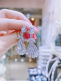 Pivoine Milano Sterling Silver and Crystal Bridal Earrings 49